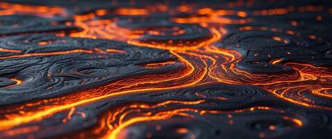 A close up view of lava flowing over a surface photo