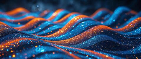 3d rendering of waves of light photo