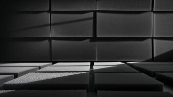 Acoustic foam panel background creating depth with light and shadow photo