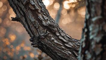 Close up of tree bark texture in nature with blurred background photo