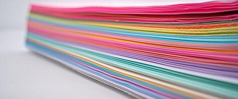 Colorful Stacked Paper Sheets for Creative Use in Art Projects. photo