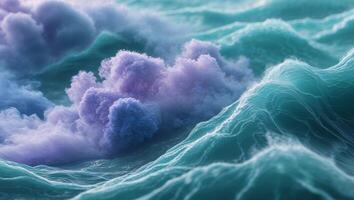 Magnificent abstract depiction blending cosmic nebulae and ocean dynamics photo