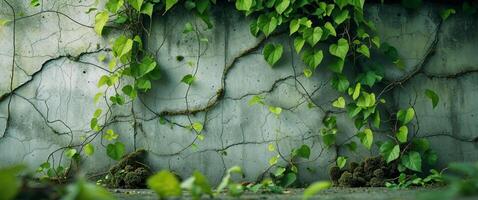 A wall with vines growing on it photo
