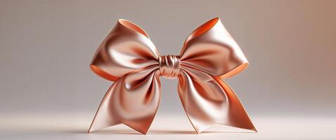 Soft Copper Satin Bow Tied in Centered Style photo