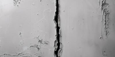 close up view of light gray surface with noticeable crack running vertically down center surface shows signs of age and wear photo