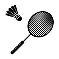 Badminton racket and shuttlecock icon vector
