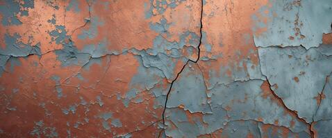 A close up of a rusty, peeling paint wall photo