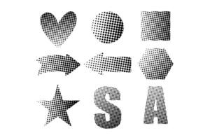 Halftone dotwork abstract elements vector