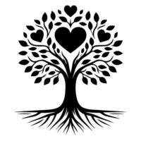 A tree with hearts on it vector