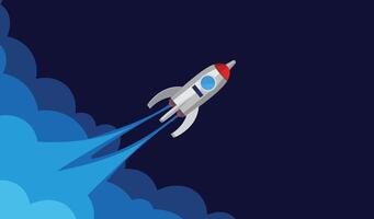 Rocket launch in the sky, vector