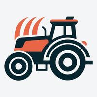 classic vintage farm tractor line art illustration vector