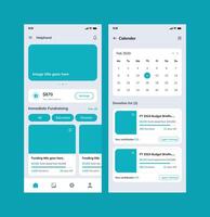 Fundraising Nonprofit App UI Screens Modern Mobile UI Design for Donation Platforms. Donation, Charity, Fundraising UI Kit vector