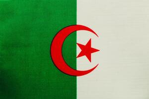 Flag of Algeria displayed with vibrant colors and design photo