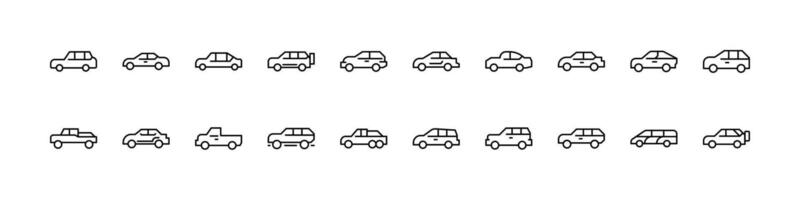Car Related Icon Set. Editable Stroke. Perfect for Web Sites, Books, Cards, Apps vector