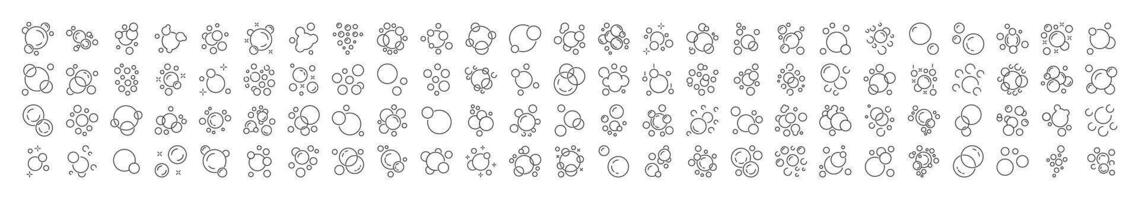 Foam Line Icon Pack. Foam Outline Signs for Graphic and Web Design, Apps, Adverts, Various Cards vector