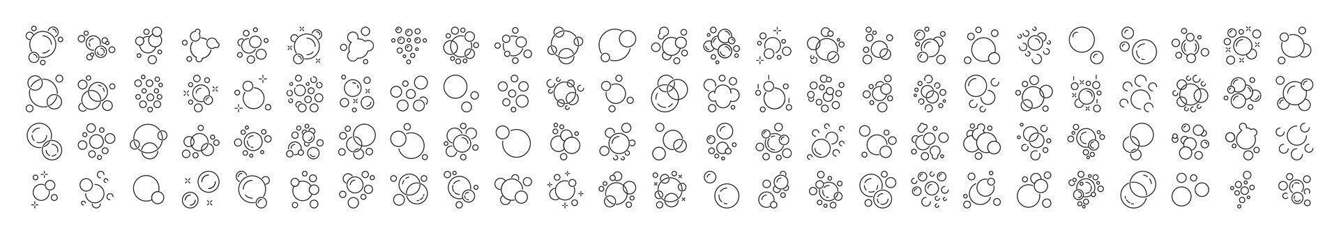 Foam Line Icon Pack. Foam Outline Signs for Graphic and Web Design, Apps, Adverts, Various Cards