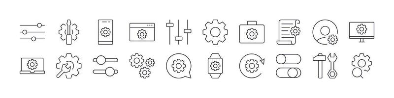 Settings Related Icon Set. Editable Stroke. Perfect for Web Sites, Books, Cards, Apps vector