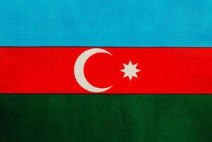 A large flag showcasing the colors of Azerbaijan photo