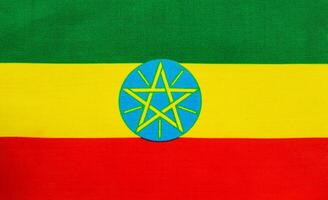 Ethiopian flag displayed in vibrant colors and design photo