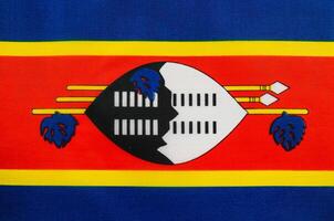 Flag of Eswatini displayed in vibrant colors photo