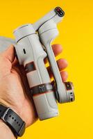 Lviv Ukraine 07.04.25 Handheld camera gimbal for smooth recording photo
