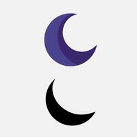 a crescent moon and a half moon are shown in two different colors vector
