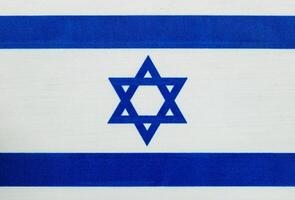 National flag of Israel displayed in bright colors photo