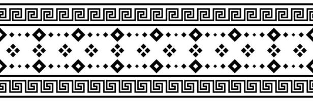 Abstract Ethnic Aztec Motif Retro Ornament and Traditional Border. vector