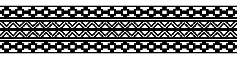 Abstract Navajo Aztec Pattern on Ethnic Tribal Retro Fabric with Border. vector