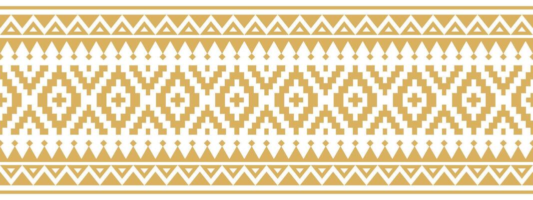 Ethnic aztec navajo border pattern with tribal embroidery in vintage style.