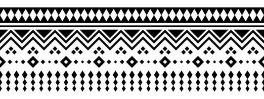 Seamless Ethnic Aztec Pattern with Traditional Ornament and Retro Border Decor. vector
