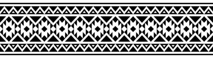 Antique embroidery in ethnic style with aztec border and navajo tribal patterns. vector