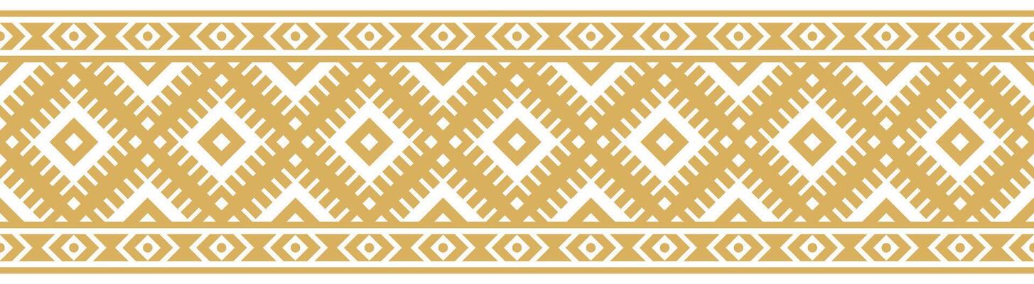 Seamless Ethnic Pattern of Aztec Navajo Tribal Retro Fabric Border.