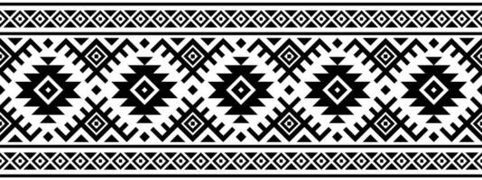 Seamless Border Element with Ethnic Aztec Native American Retro Decor Style. vector