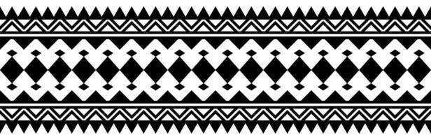 Ornamental border design with ethnic tribal navajo and aztec embroidery. vector