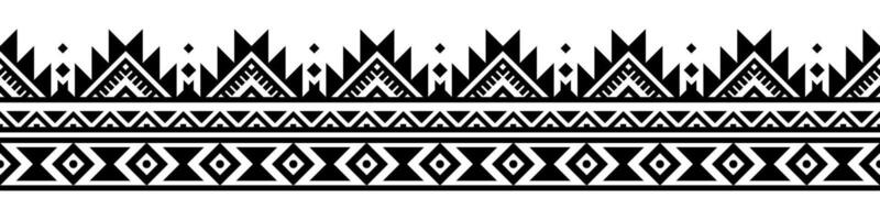 Retro Style Fabric with Ethnic Aztec Navajo Border and Tribal Elements. vector