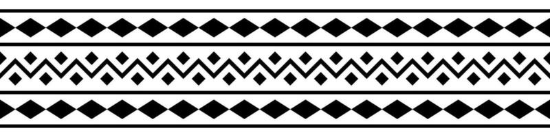 Graphic tribal embroidery border in vintage ethnic style with aztec and navajo motifs. vector