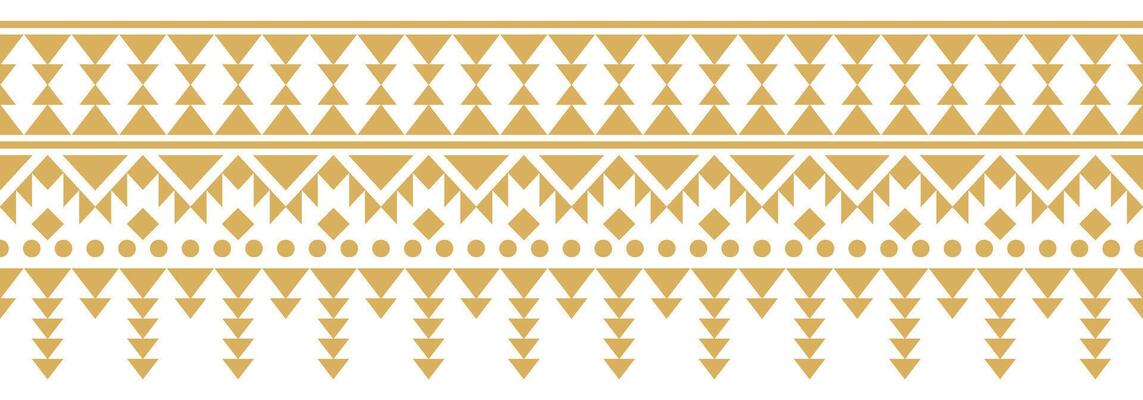 Embroidery ethnic pattern of aztec navajo motifs with vintage tribal border.