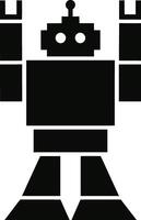 Simple Pixelated Robot Silhouette Graphic vector