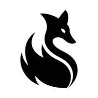 Abstract Black Fox Silhouette, Symbolic Design vector
