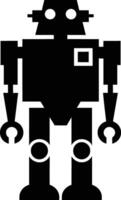 Simple black and white silhouette of a robot. vector