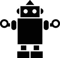 Simple black and white robot icon for use in various designs vector