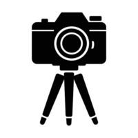 Professional DSLR Camera on Tripod Icon vector