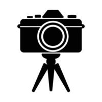 Professional DSLR Camera on Tripod, Ready to Capture vector