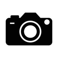 Simple black and white camera icon for digital use. vector