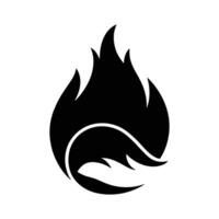 Abstract Symbol of Fire and Nature Fox hidden symbol vector