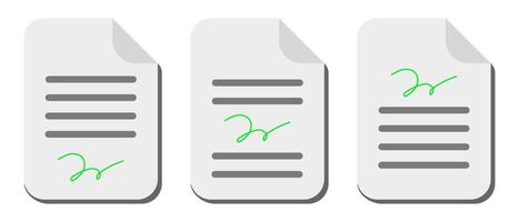 Document paper icons set. Document sign. vector
