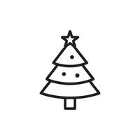 Outline drawing of a christmas tree with a star on top and three levels vector