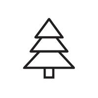 Simple black outline of a christmas tree with three tiers on a white background vector