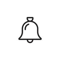 A minimalist line drawing of a bell with a clapper on a white background vector